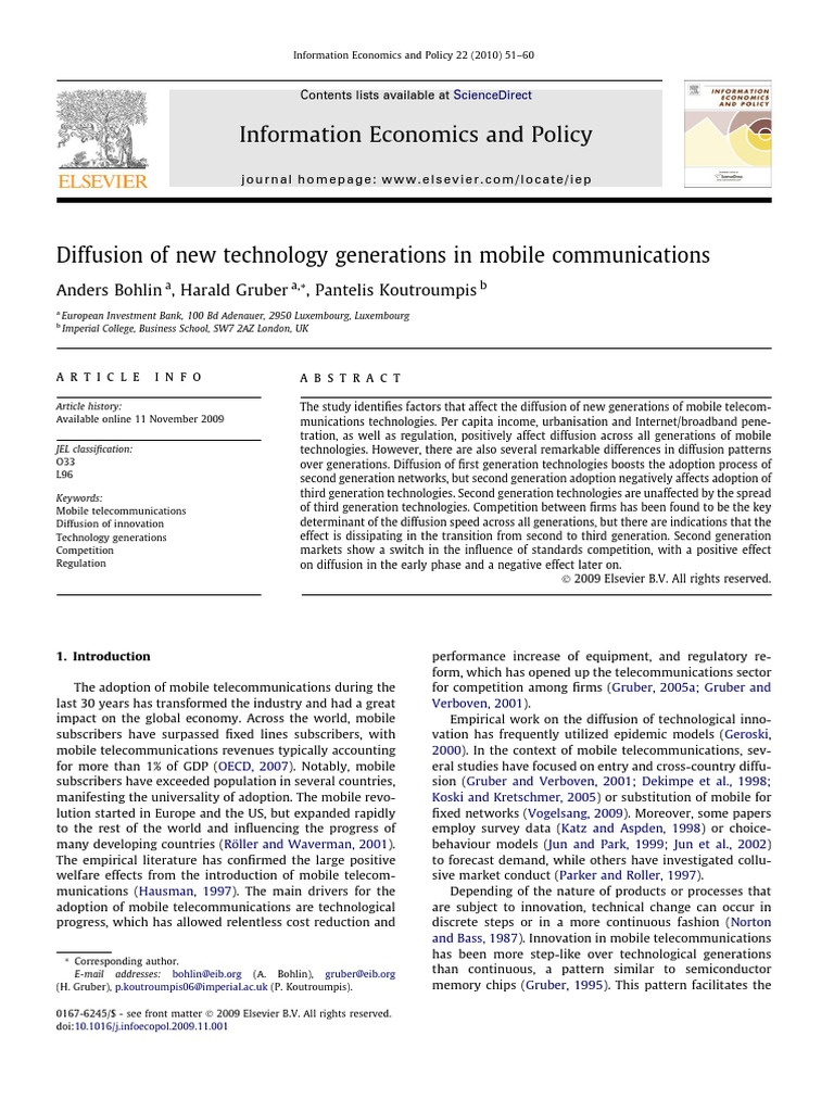 Mobile Technology Generations Diffusion Factors | PDF | 3 G | Dependent ...