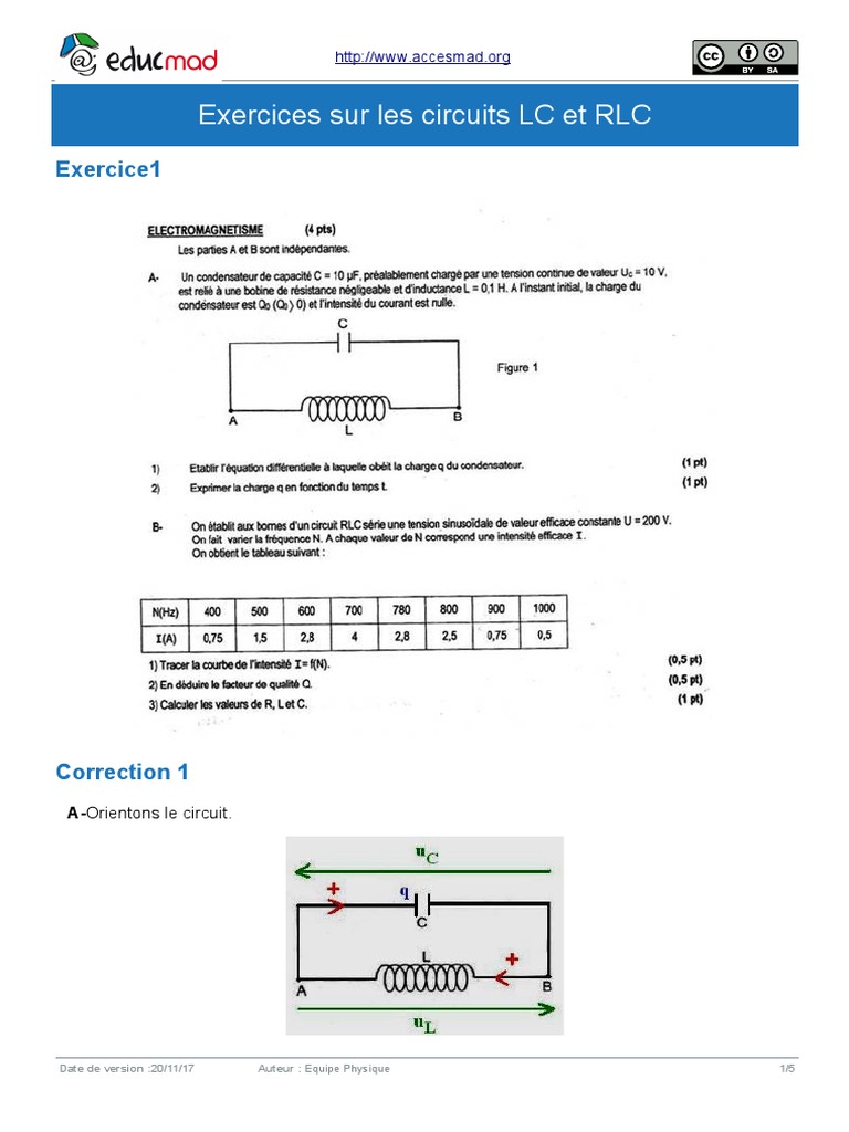 Circuits Rlc Exercices Corrigés Pdf – QLJJ