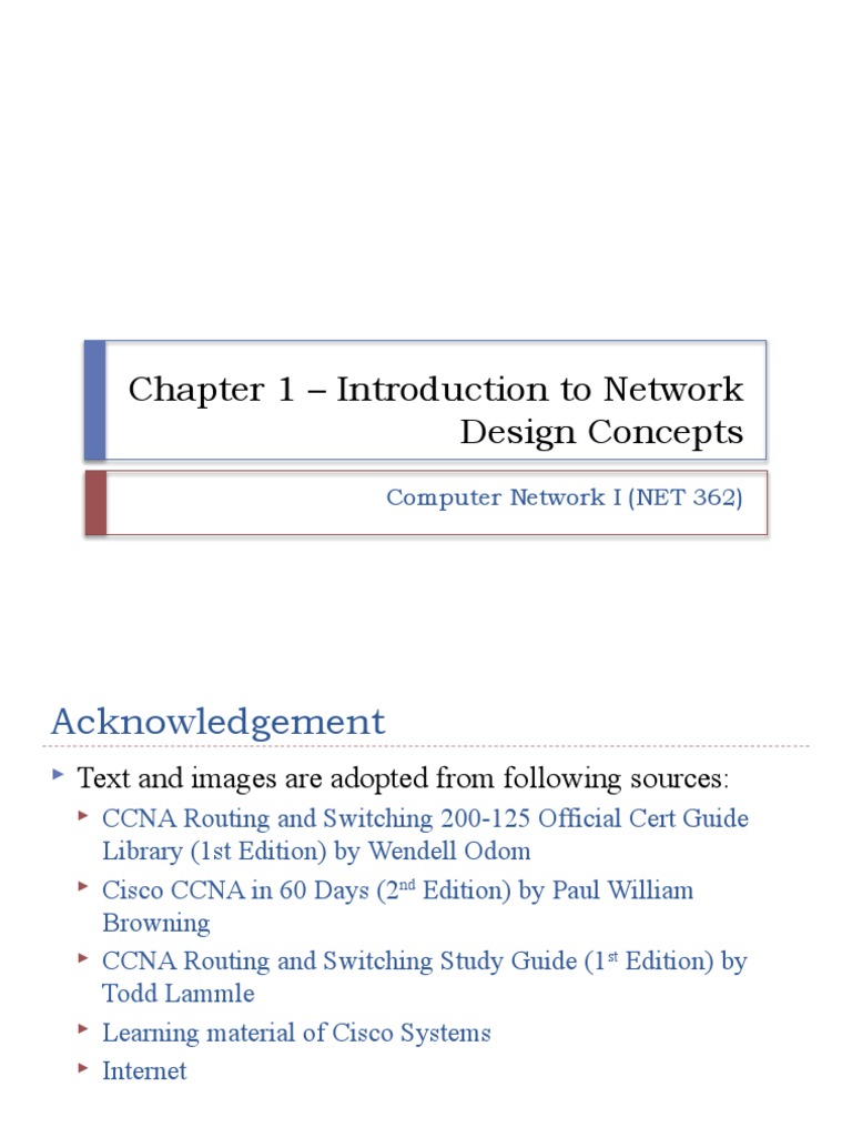 CH 1 - Introduction To Network Design Concepts | PDF | Router ...
