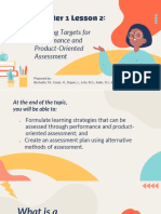 Chapter 1 Lesson 2 Learning Targets For Performance and Product Oriented Assessment