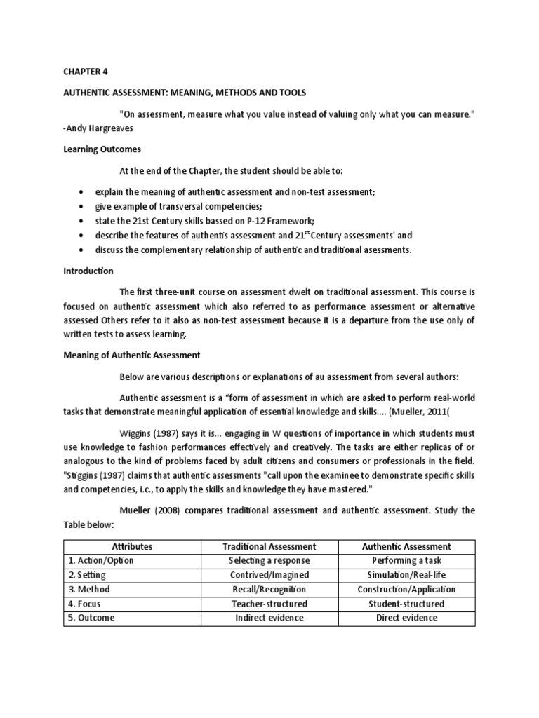 Authentic Assessment in Physical Education | PDF | Educational ...