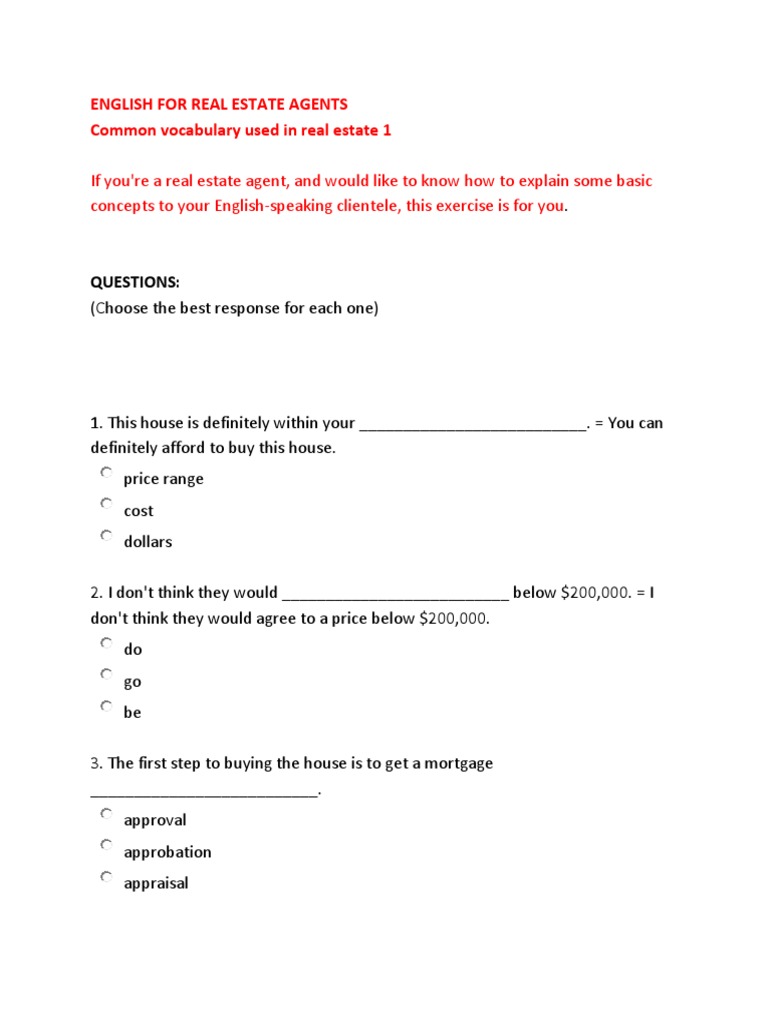English For Real Estate Agents PDF
