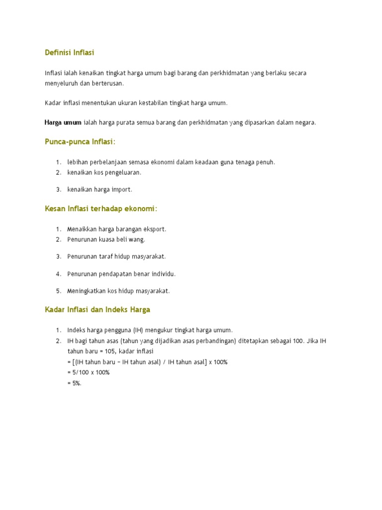 Definisi Inflasi | PDF