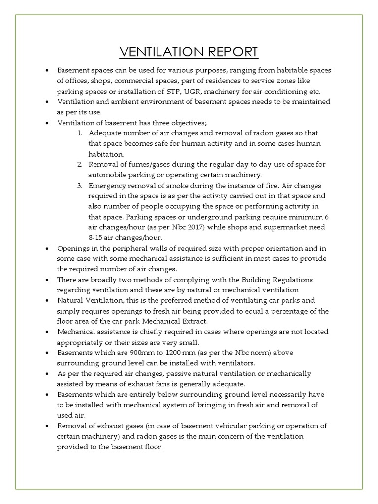 Ventilation Report PDF Ventilation (Architecture) Jet Engine