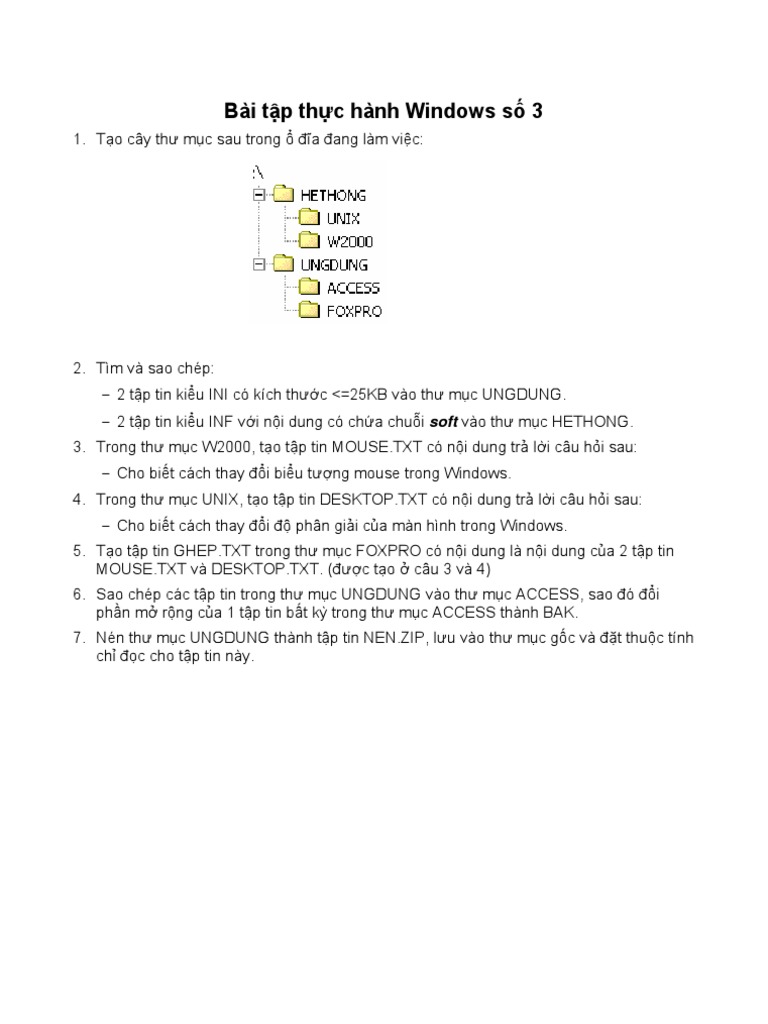 Bai Tap Windows 3 | PDF
