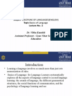 Unit 2.2 Basics of Language