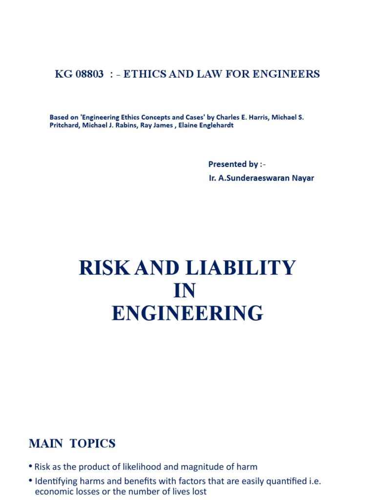 Engineering Ethics: Risk and Liability | PDF | Risk | Cost–Benefit Analysis