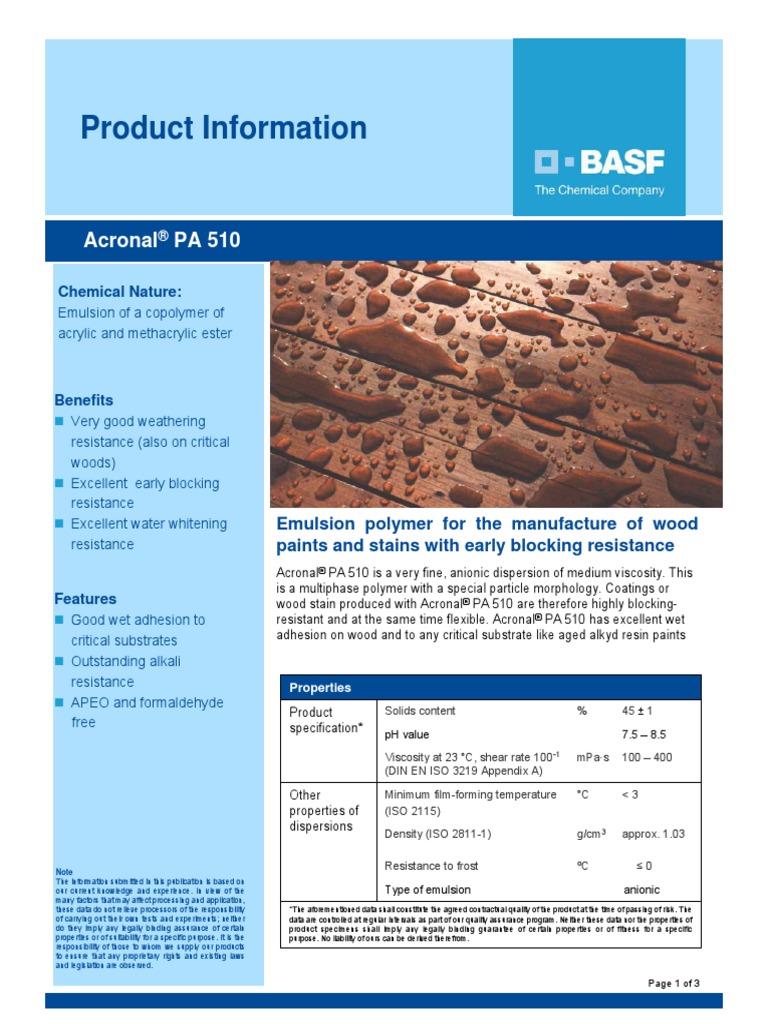 Acronal 4750 Data Sheet , Construction Technical Data Sheet – FUZGTU