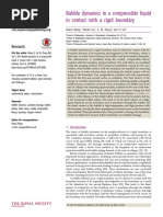 Bubble Dynamics in A Compressible Liquid in Contact With Rigid Boundry