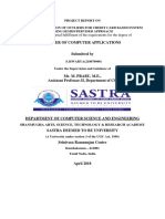 Master of Computer Applications: Submitted in Partial Fulfillment of The Requirements For The Degree of