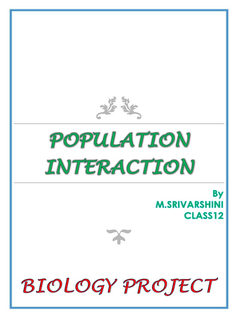 Population Interaction In The Ecosystem Pdf