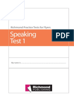Speaking Test 1: Richmond Practice Tests For Flyers