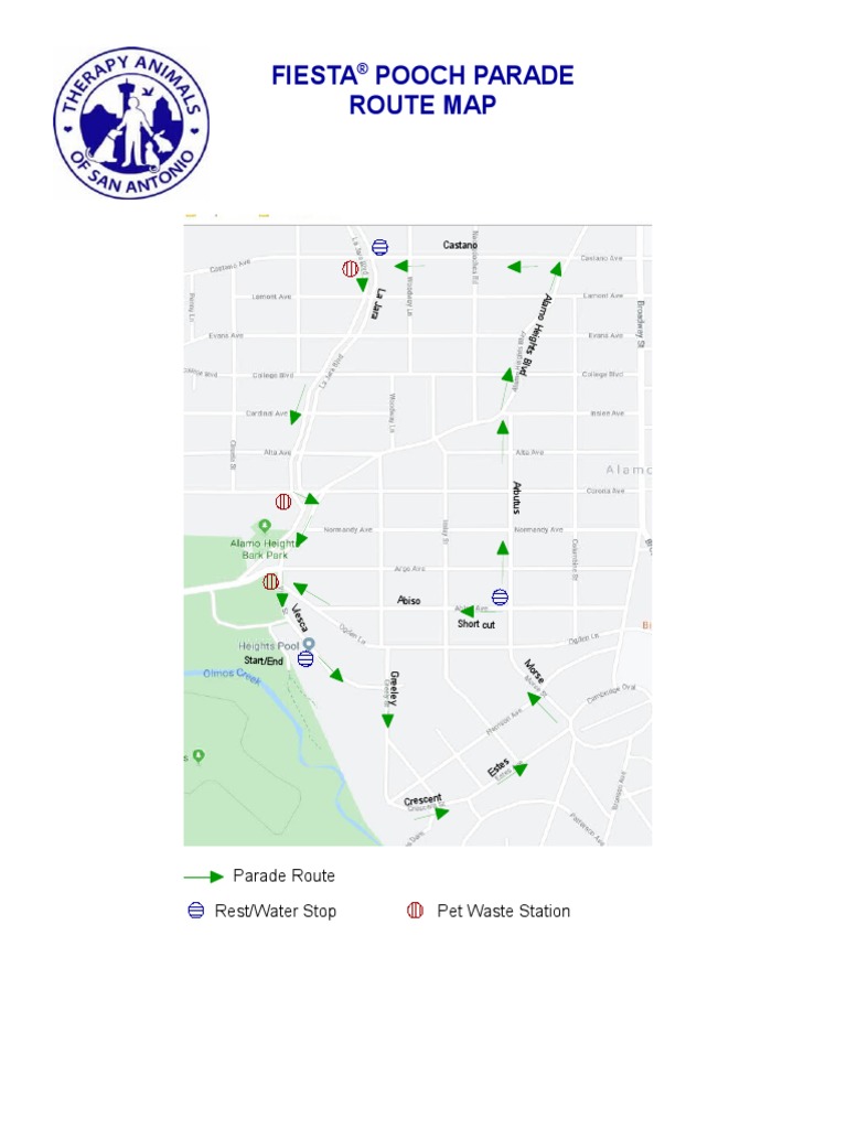 Pooch Parade Route Map PDF