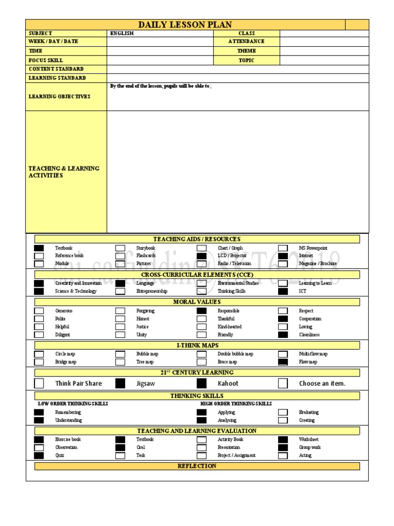 Daily Lesson Plan: Teaching & Learning Activities | PDF | Lesson Plan ...