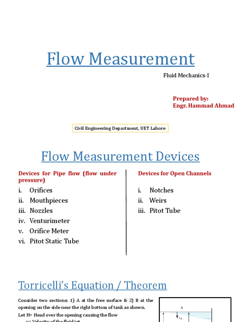 Lec-9 Flow Measurement | PDF