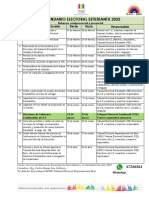 Calendario Electoral Estudiantil 2022