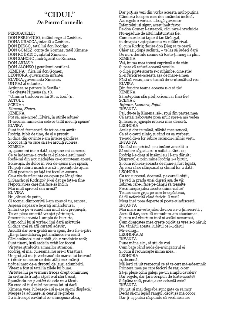Cidul de Pierre Corneille | PDF