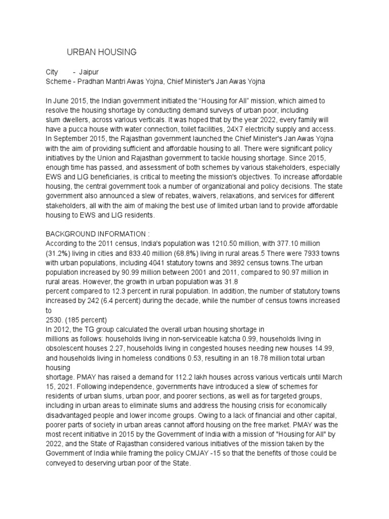Urban Housing Affordable Housing Assignment Pdf Economies