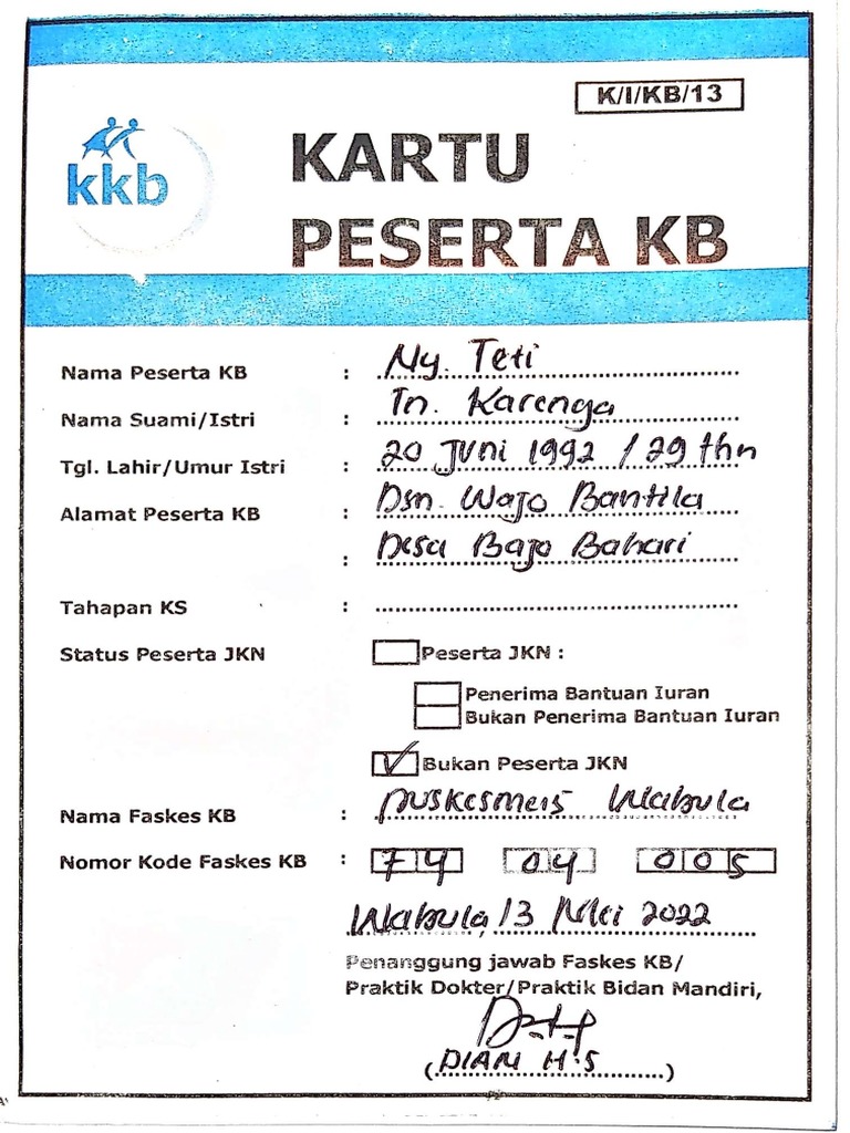 Kartu KB | PDF