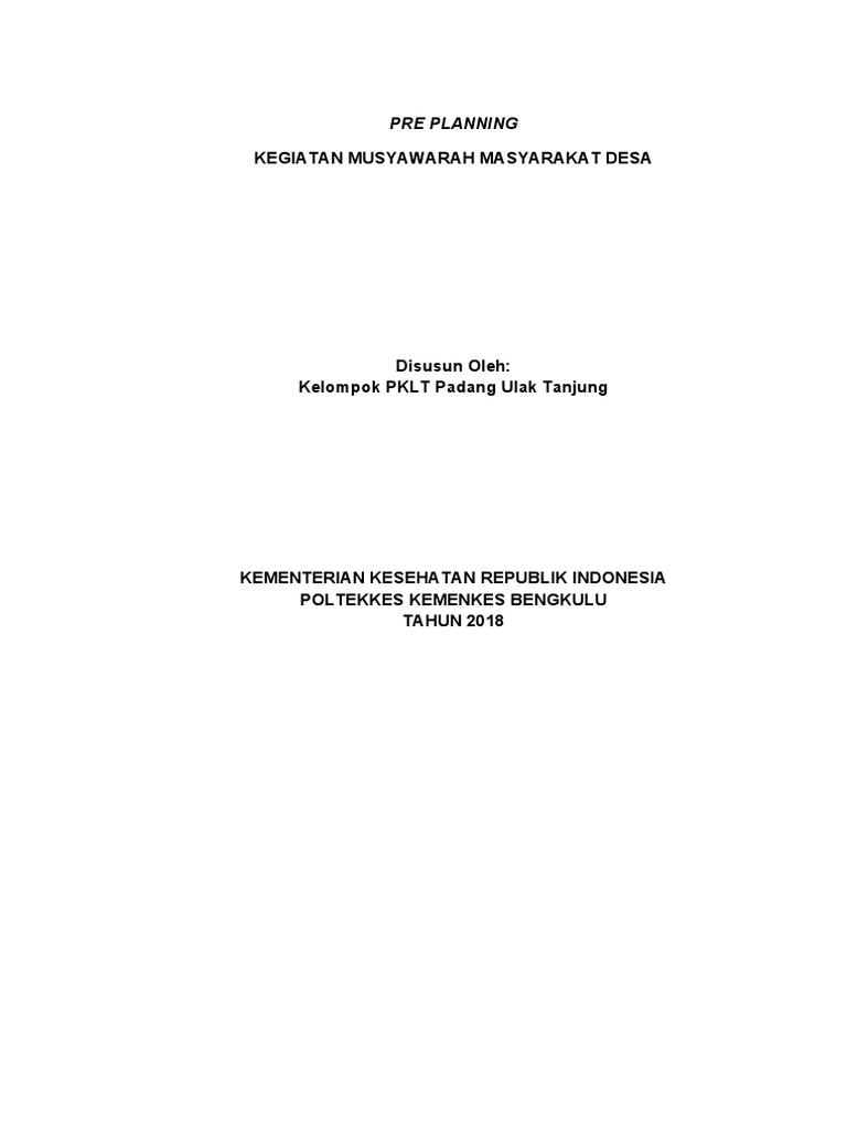 Pre Planning MMD PDF