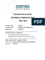 Business Communication Mid Test