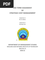 End Term OF Strategic Cost Management: Assignment