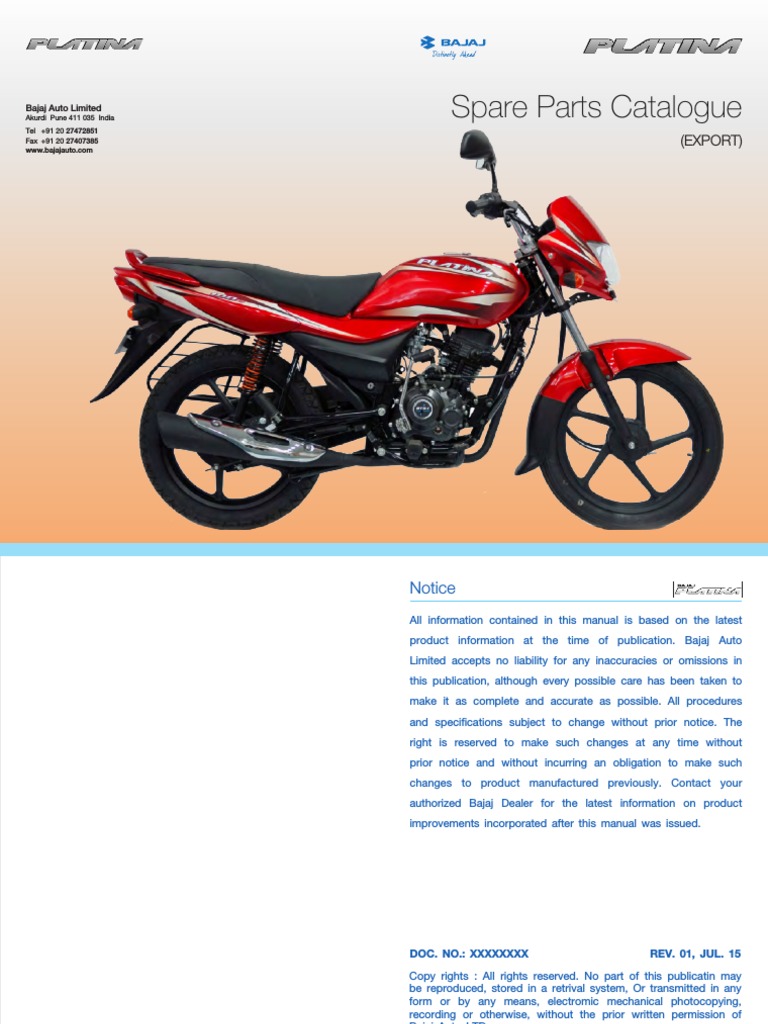 BAJAJ PLATINA 100CC SERVICE MANUAL PDF IN HINDI visual data 2