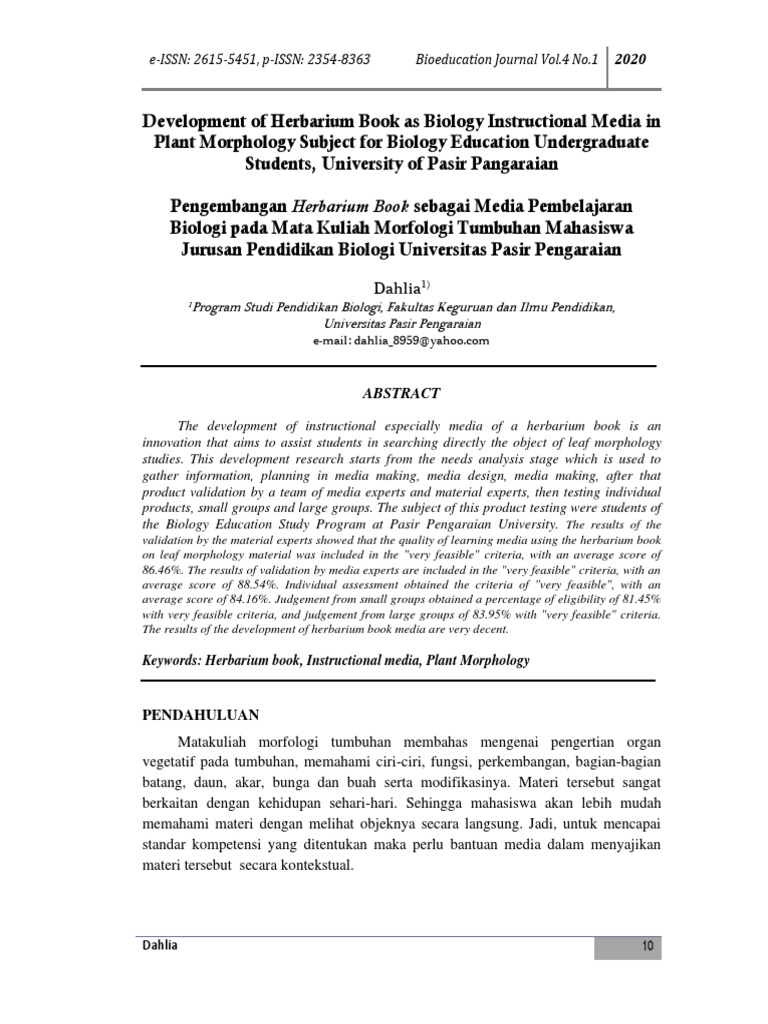 Jurnal Herba PDF Branches Of Botany Biology