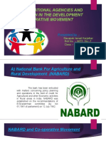 Role of National Agencies and Institution in The Development of Co-Operative Movement