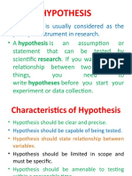 Hypothesis: - Hypothesis Is Usually Considered As The Principal Instrument in Research