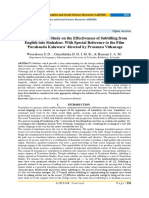 A Corpus-Based Study On The Effectiveness of Subtitling From English Into Sinhalese: With Special Reference To The Film Purahanda Kaluwara' Directed by Prasanna Vithanage