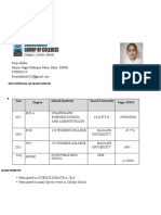 Year Degree School/Institute Board/University %age /CGPA