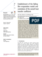 Establishment of The Falling Film Evaporation Model and Correlation of The Overall Heat Transfer Coefficient