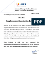 Notice-Even Sem Supplementary Examination July 2020
