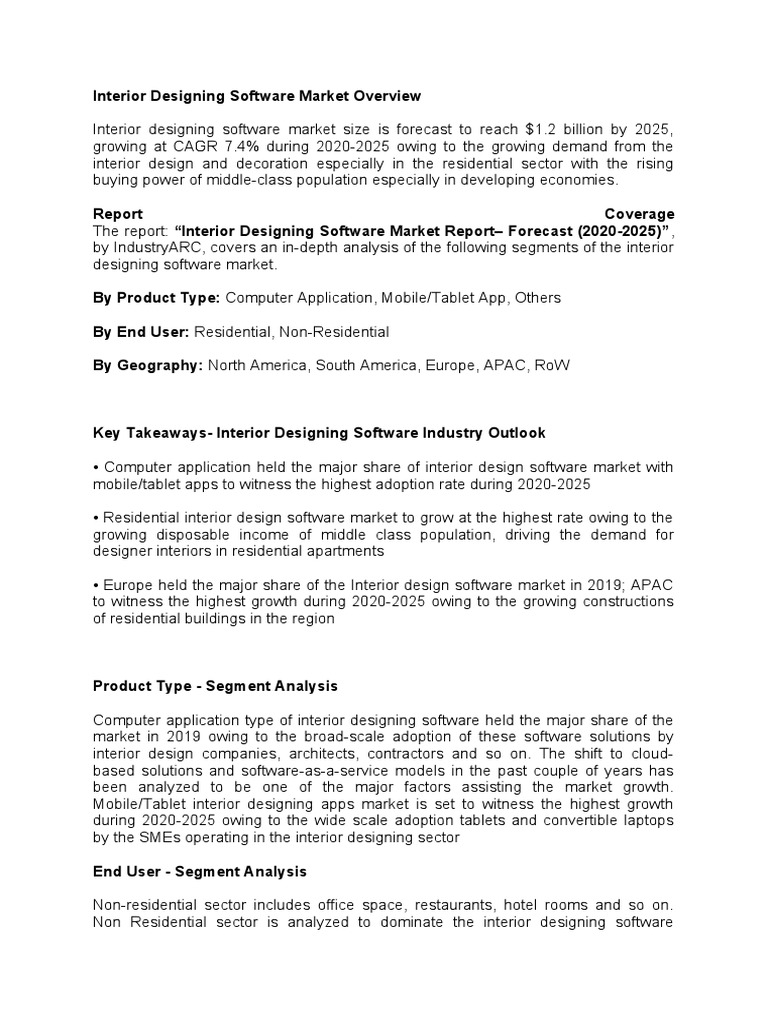 Interior Designing Software Market Overview | PDF | Interior Design ...