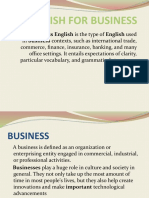 Definition of English For Business