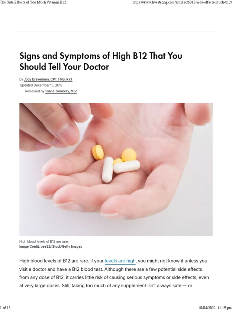 The Side Effects of Too Much Vitamin B12 PDF