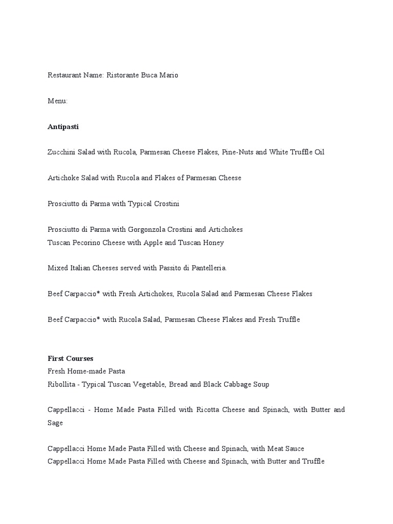 Local Restaurant Menu Review | PDF | Italian Cuisine | Foods