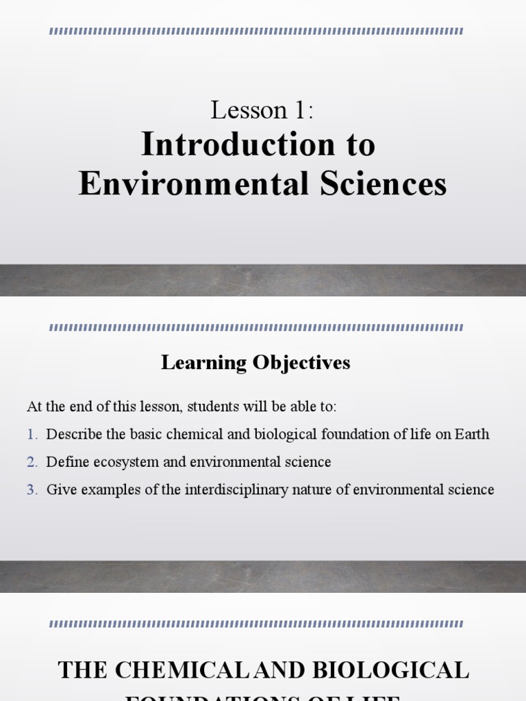 Lesson 1 - Intro To Environmental Science | PDF