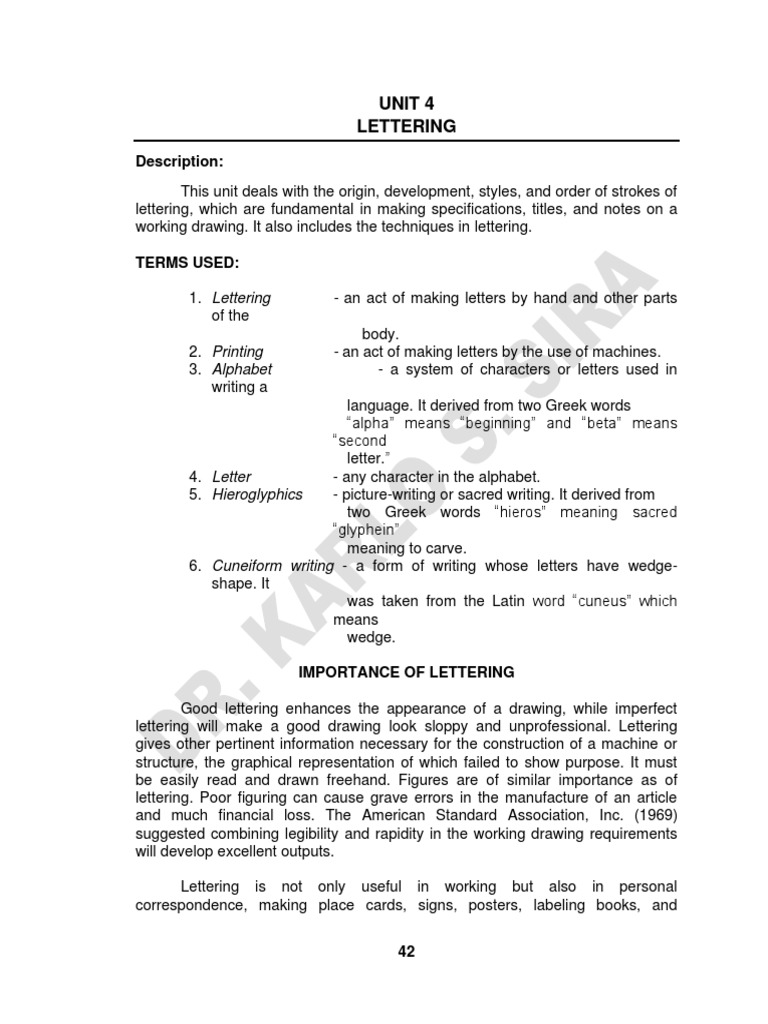 7 - Unit 4 - Lettering - Edited | PDF