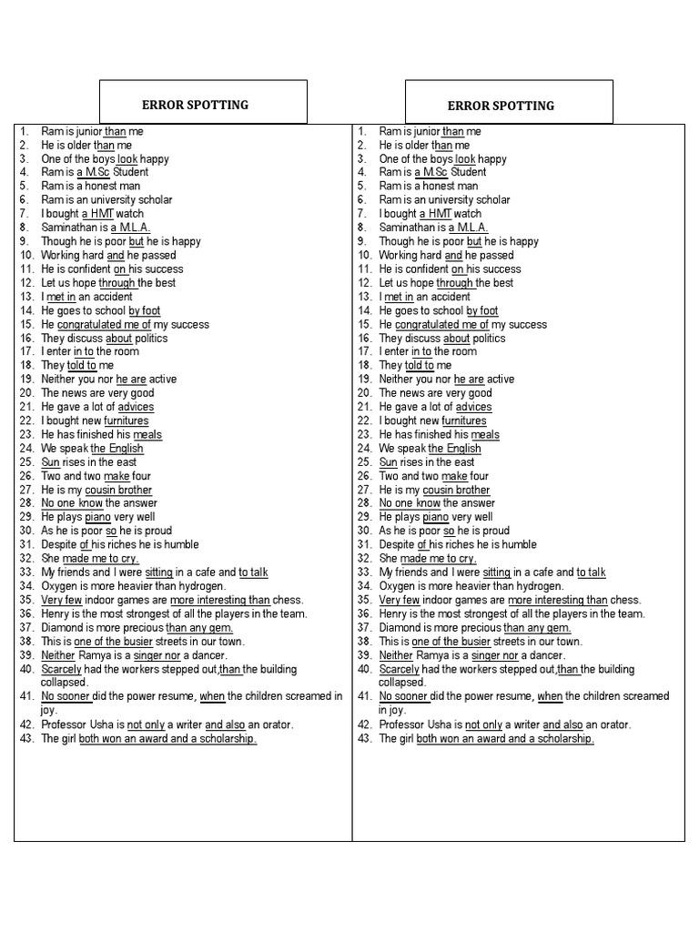 Common Grammar Error Corrections | PDF | Chemistry | Materials