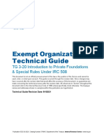 Exempt Organizations Technical Guide: TG 3-20 Introduction To Private Foundations & Special Rules IRC 508