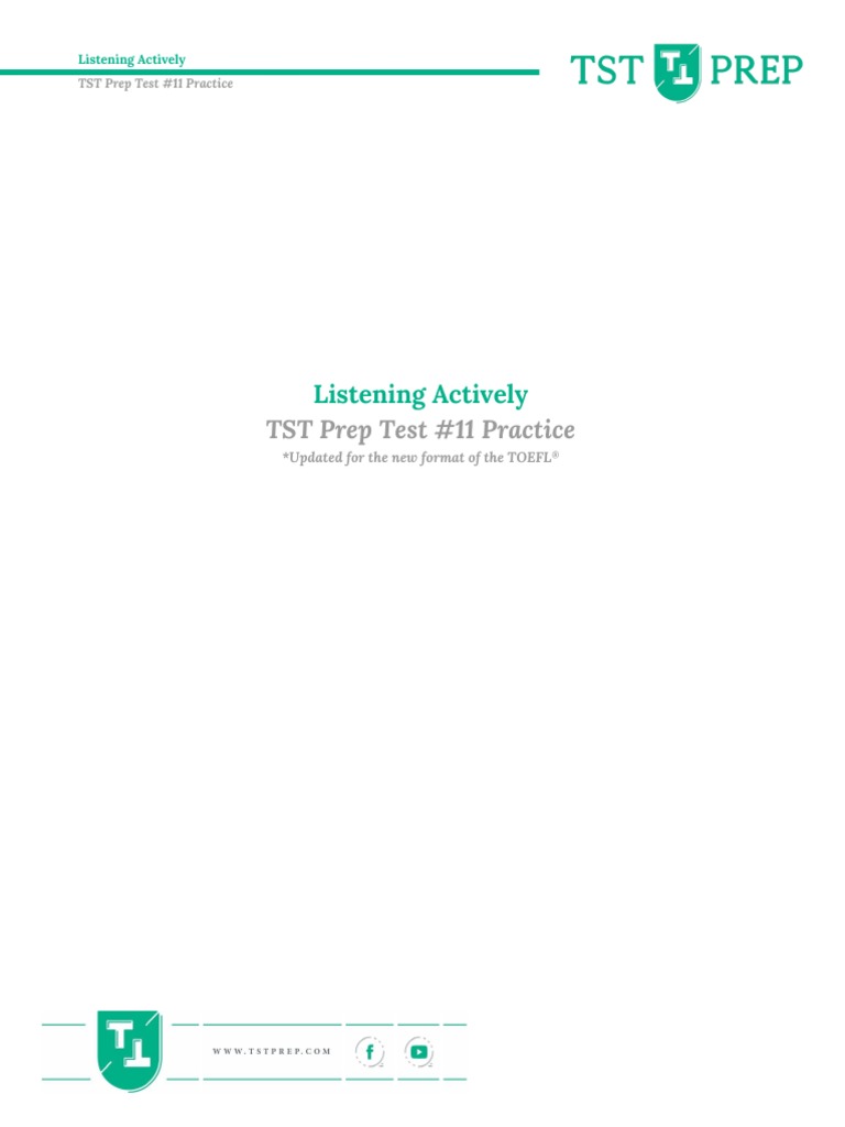 Listening Actively, TST Prep Test #11 Practice | PDF