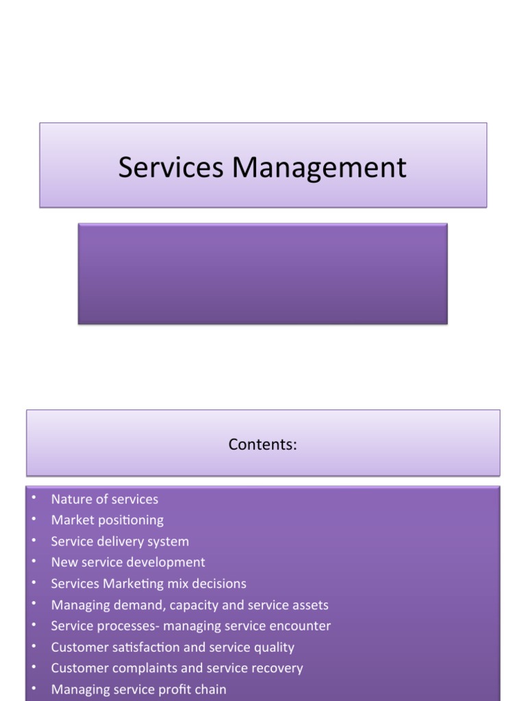Services Management Services Management | PDF | Strategic Management ...