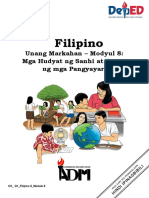 Filipino8 - q1 - Mod8 - Mga Hudyat NG Sanhi at Bunga NG Mga Pangyayari