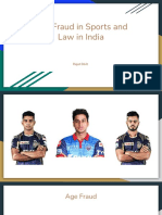 Age Fraud in Sports and Law in India: Rajat Dixit