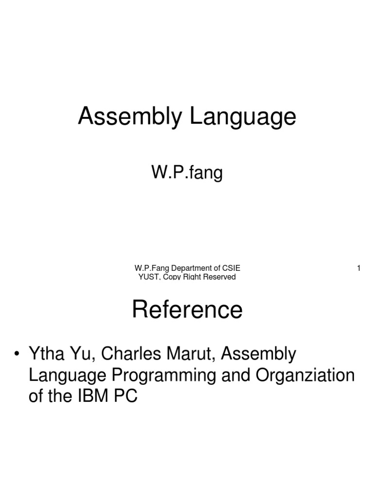 Assembly Language | PDF | Bios | Assembly Language