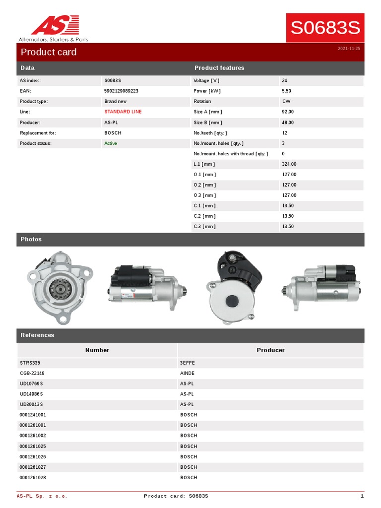 AS-PL S0683S Product Overview | PDF