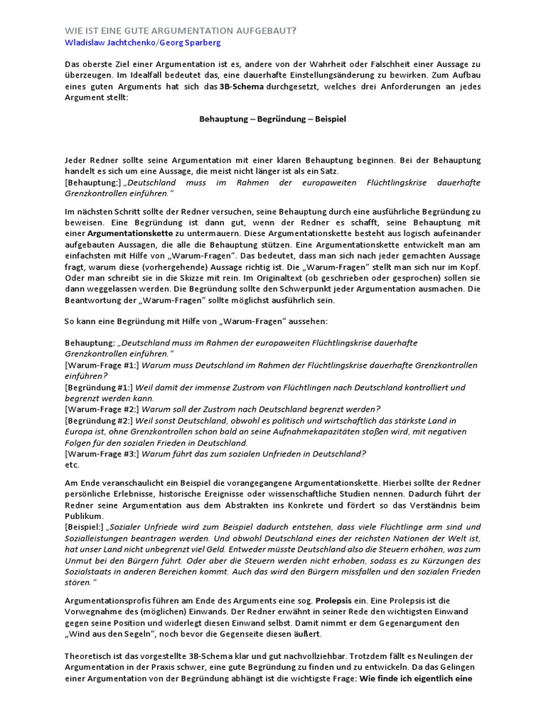 Wie Ist Eine Gute Argumentation Aufgebaut