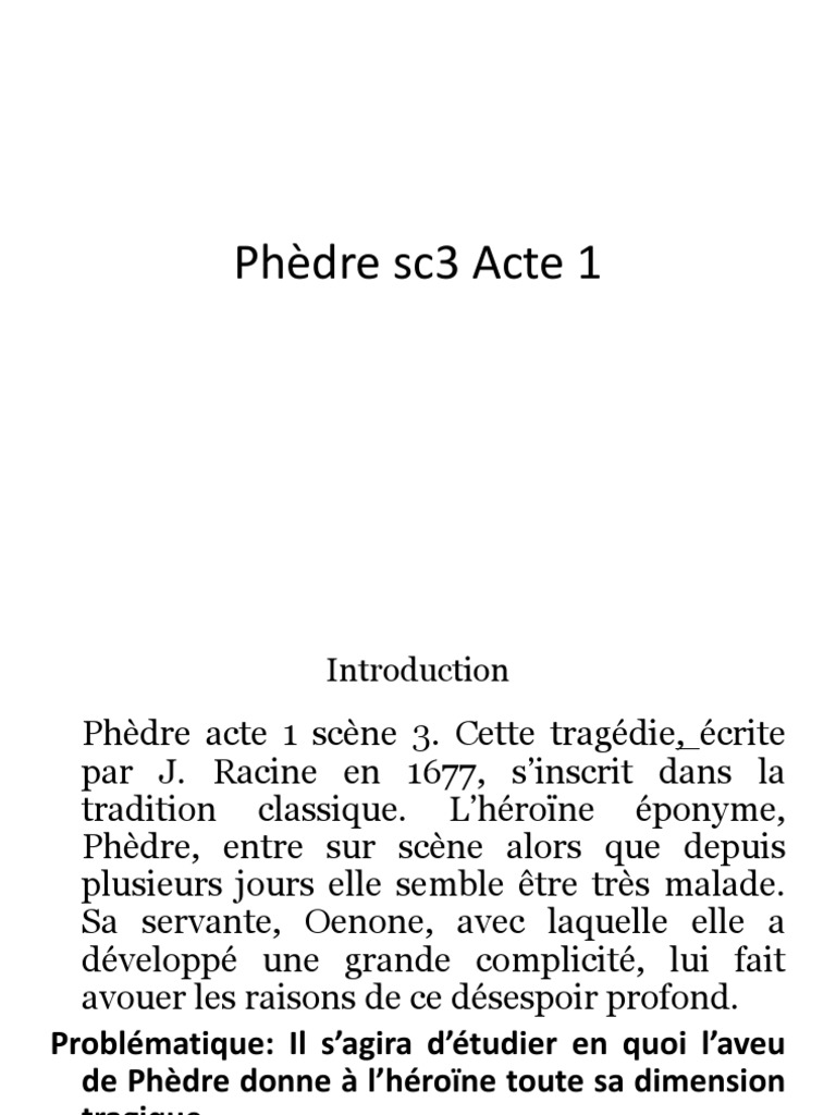 Phèdre SC 3 Acte 1 | PDF